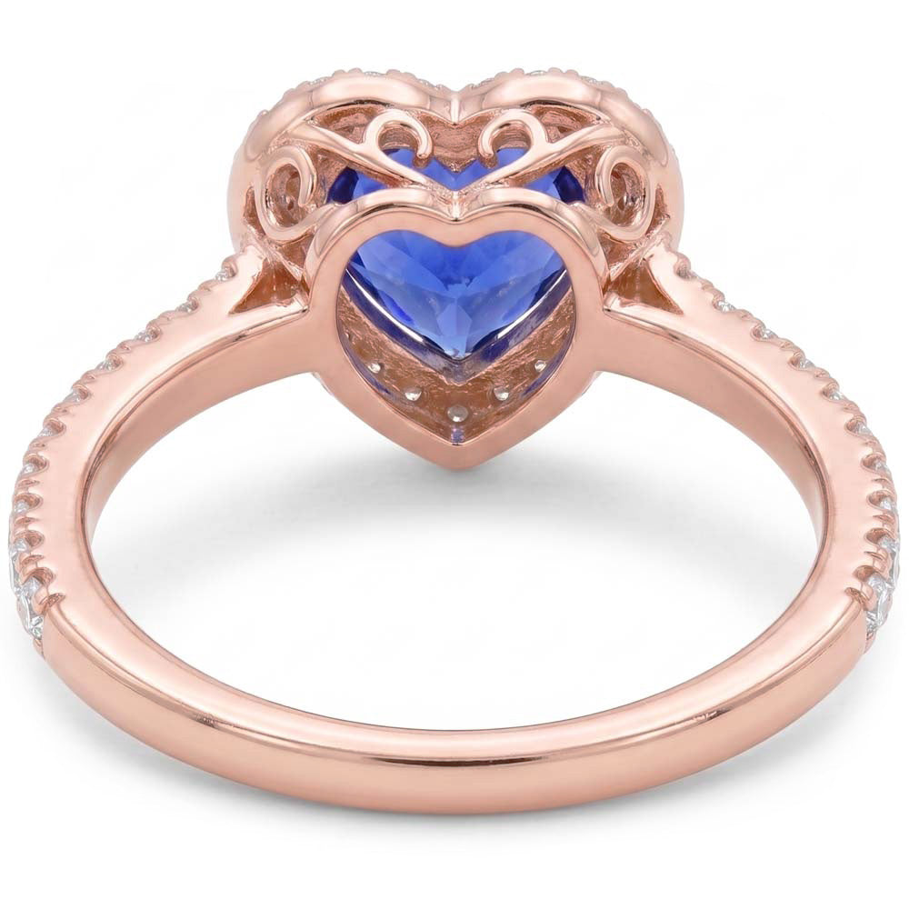 Natural Sapphire Ring 3ct - Rose Gold 14K