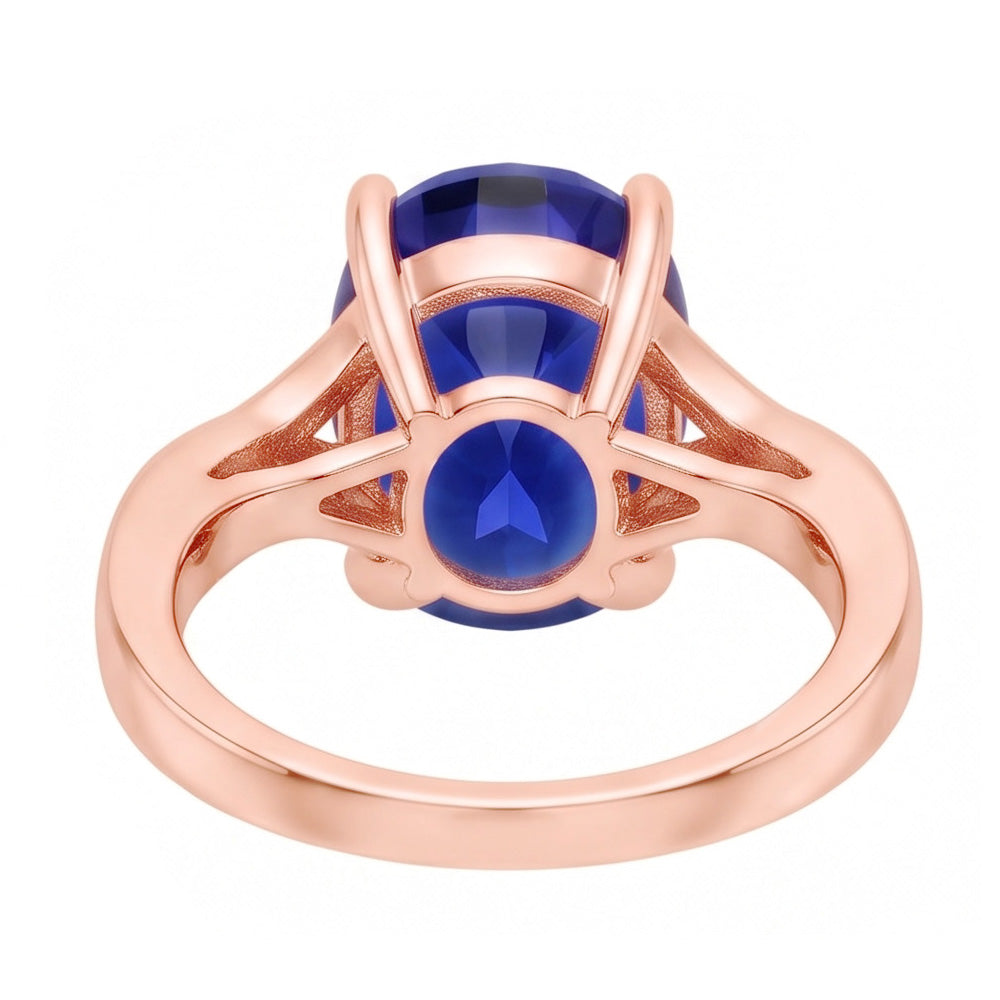 Natural Sapphire Ring 3ct - Rose Gold 14K