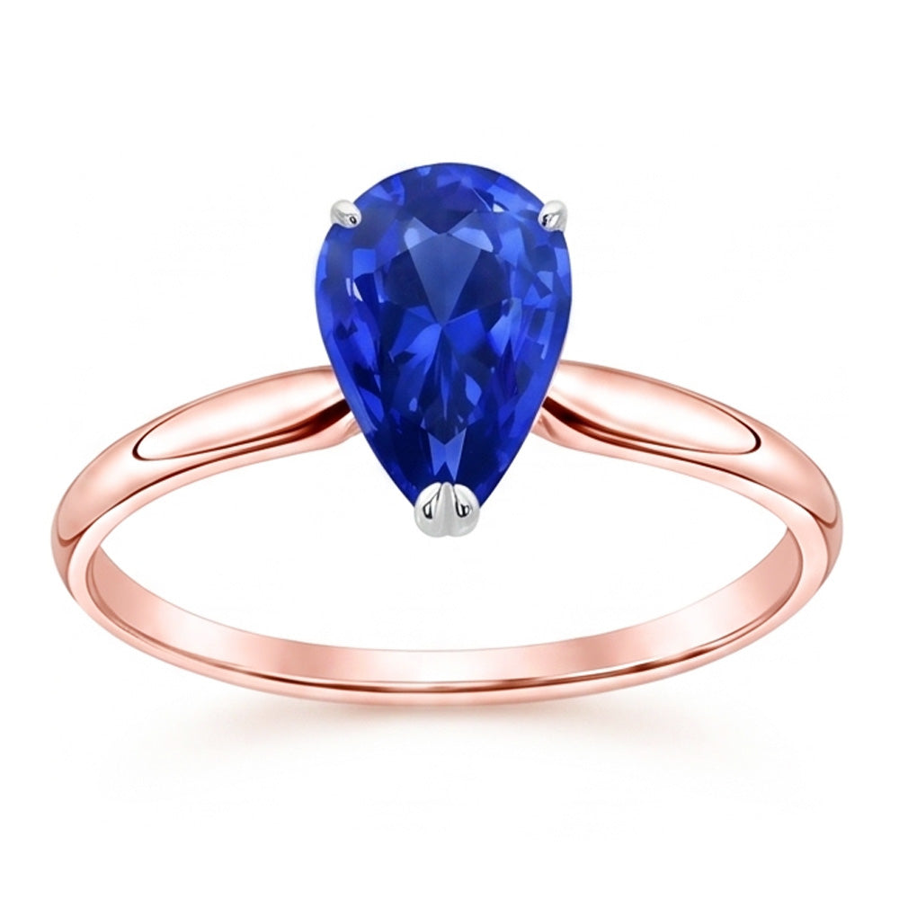 Natural Sapphire Ring 3ct - Two Tone 14K Gold