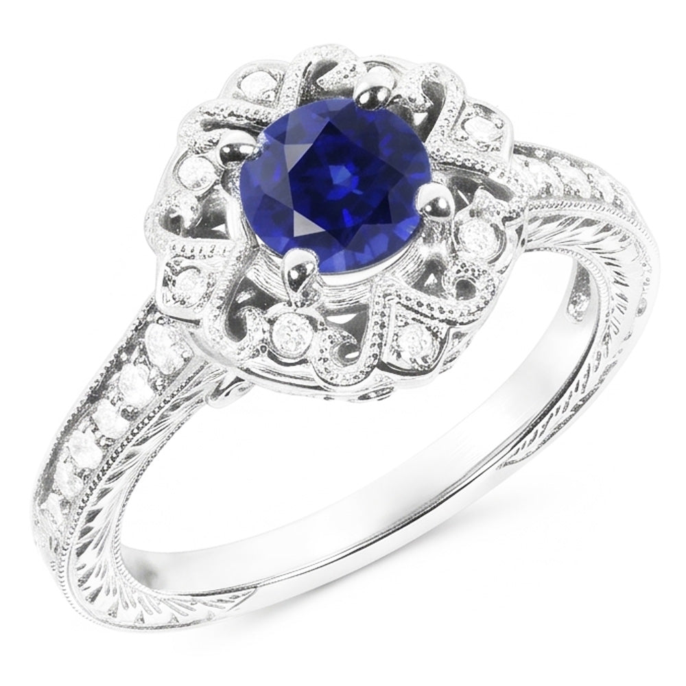 Natural Sapphire Ring 3ct - White Gold 14K