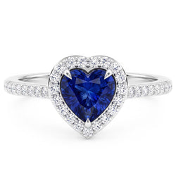 Natural Sapphire Ring 3ct - White Gold 14K