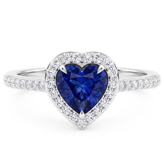 Natural Sapphire Ring 3ct - White Gold 14K