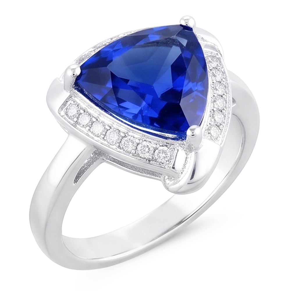 Natural Sapphire Ring 3ct - White Gold 14K