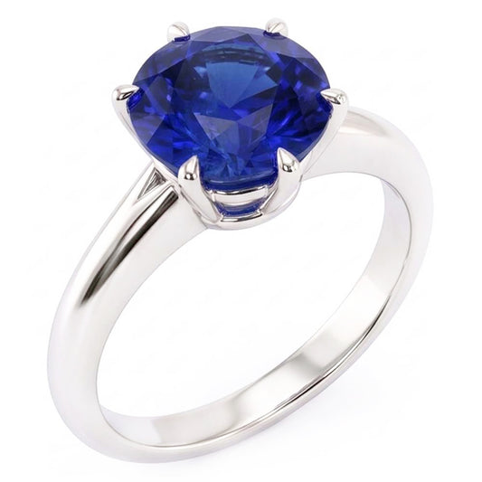 Natural Sapphire Ring 3ct - White Gold 14K