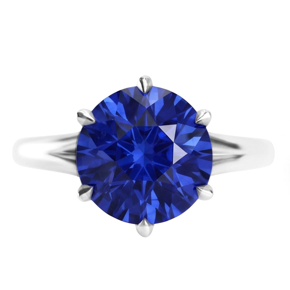 Natural Sapphire Ring 3ct - White Gold 14K