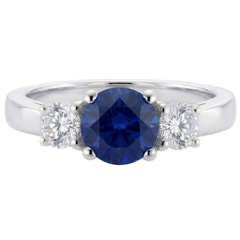Natural Sapphire Ring 3ct - White Gold 14K