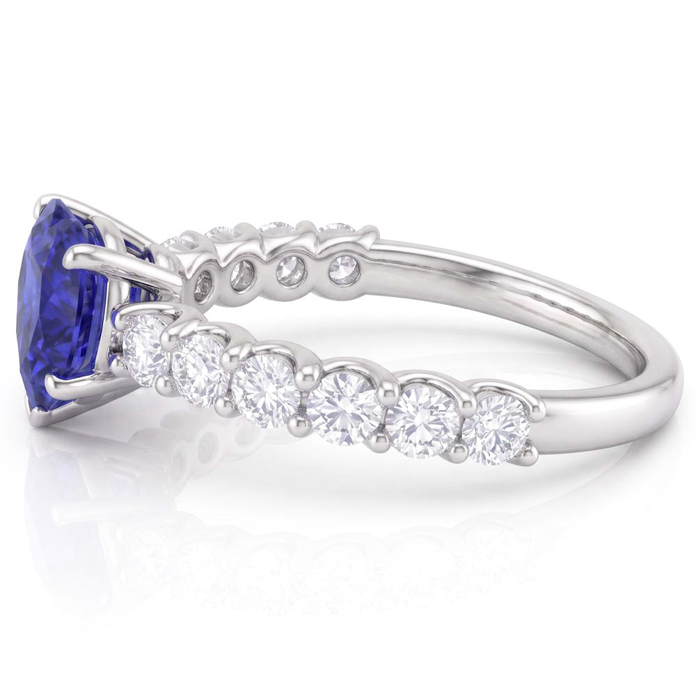 Natural Sapphire Ring 3ct - White Gold 14K