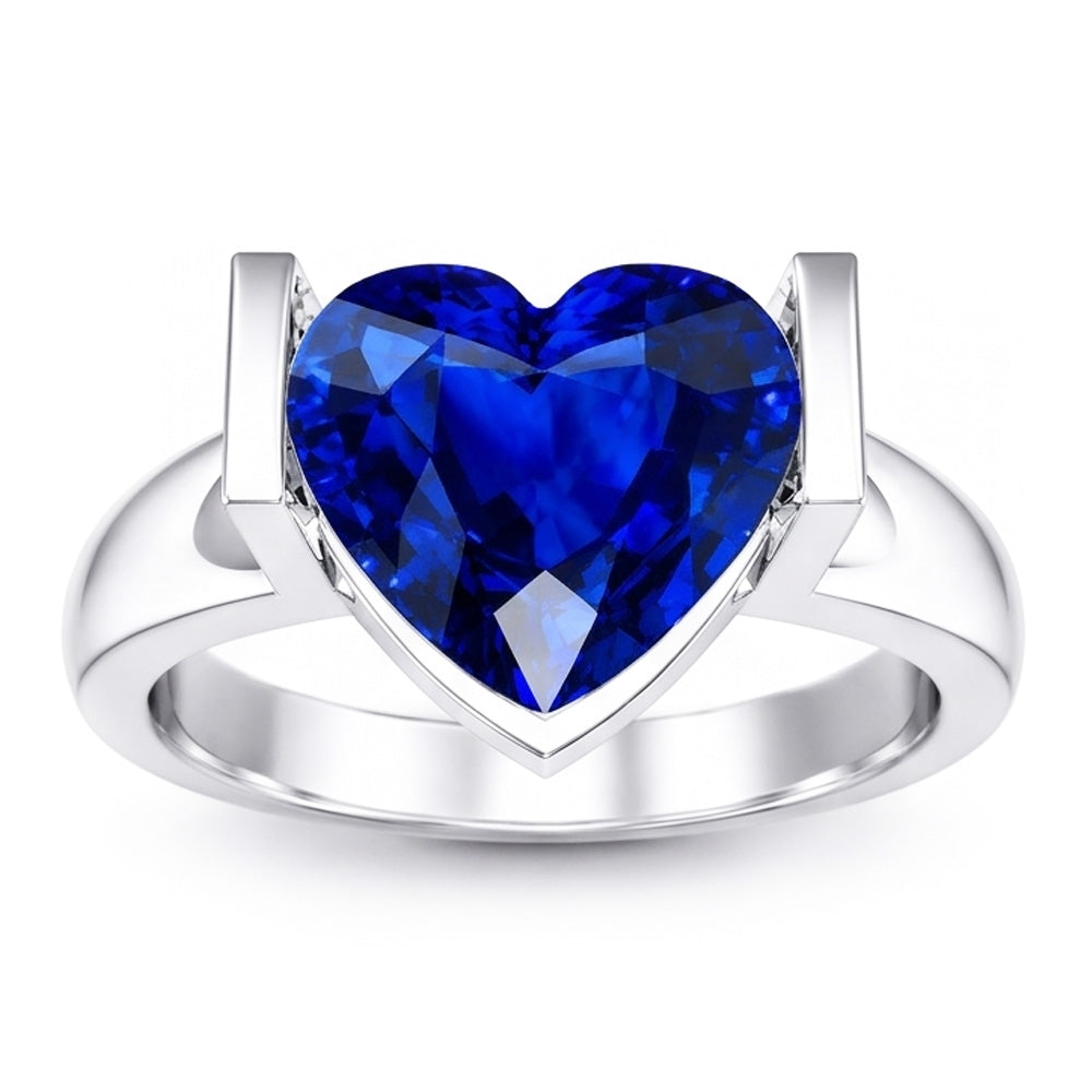 Natural Sapphire Ring 3ct - White Gold 14K