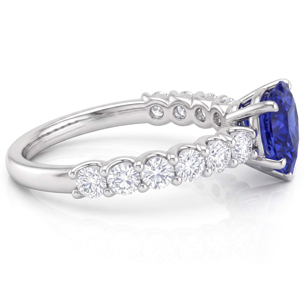 Natural Sapphire Ring 3ct - White Gold 14K