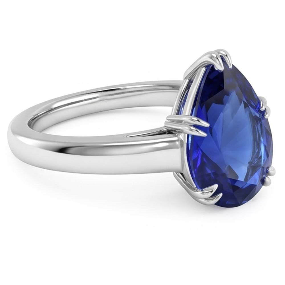 Natural Sapphire Ring 3ct - White Gold 14K