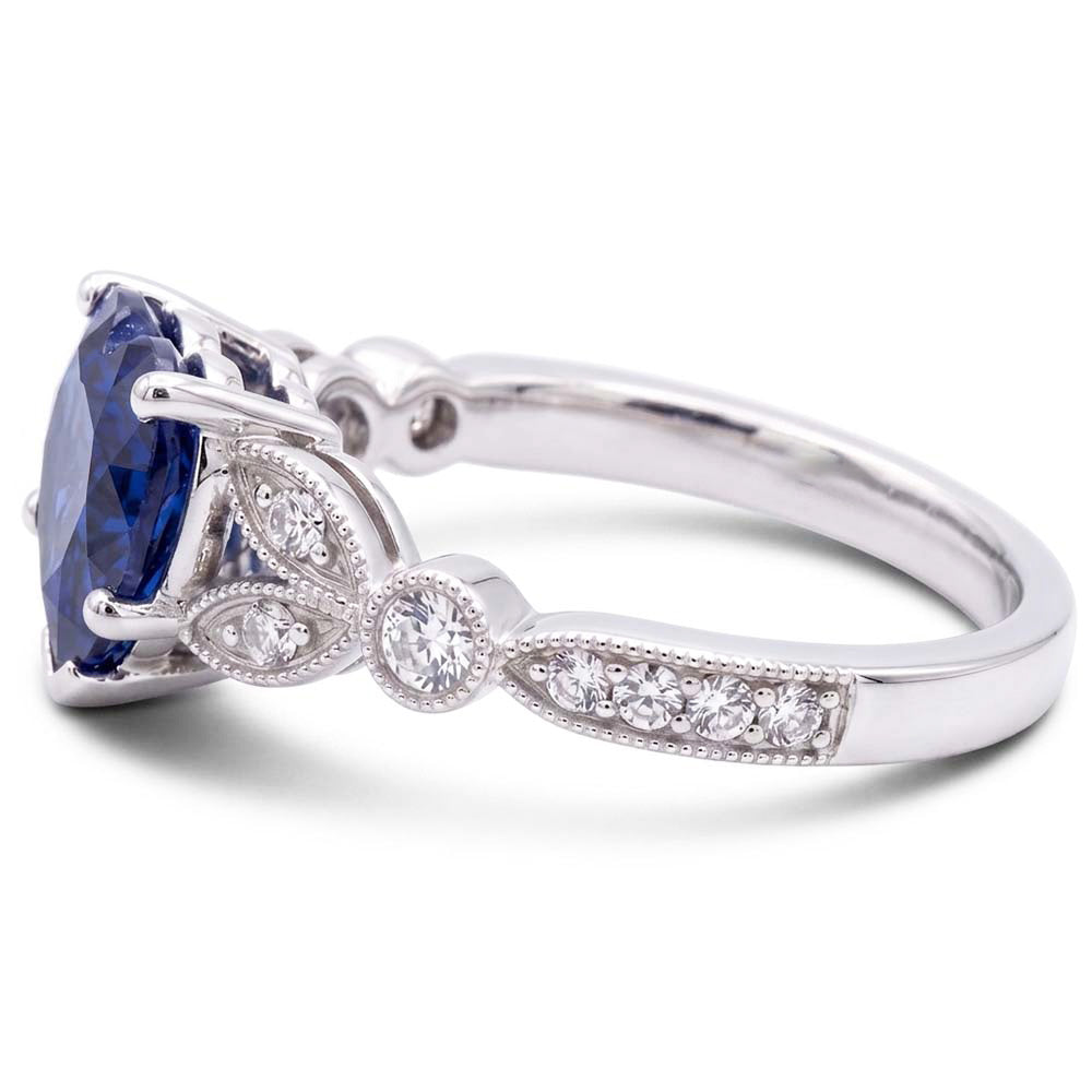 Natural Sapphire Ring 3ct - White Gold 14K