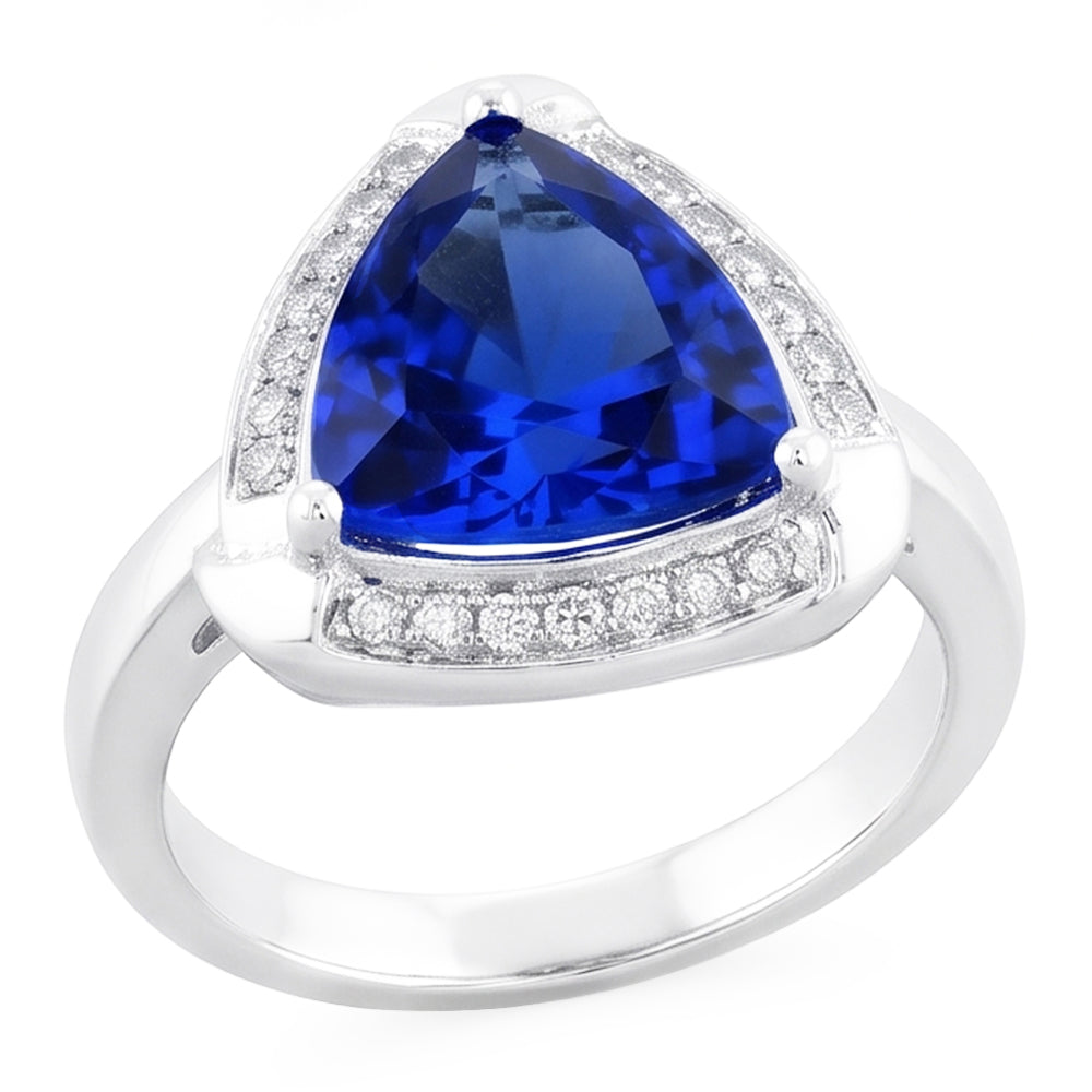 Natural Sapphire Ring 3ct - White Gold 14K