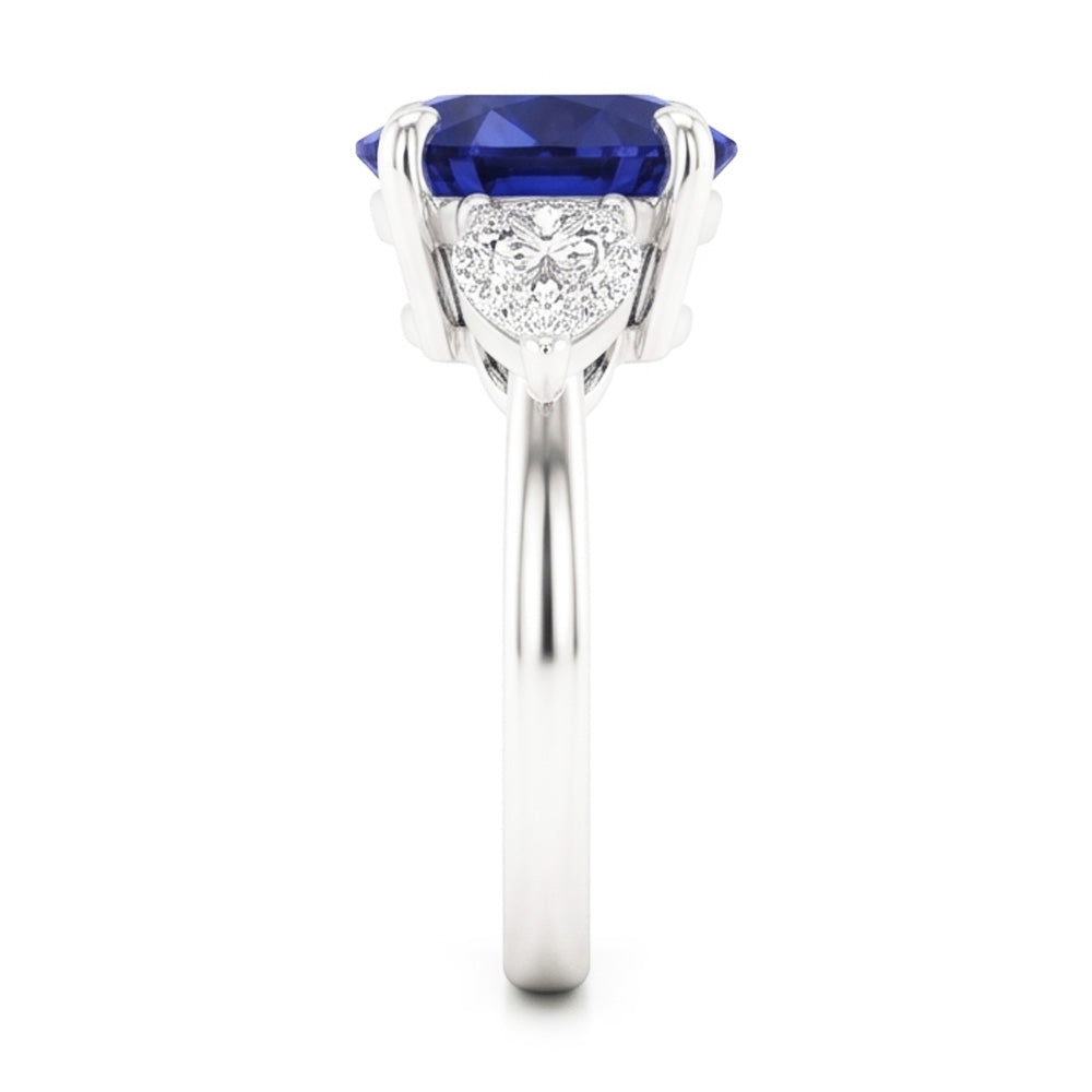 Natural Sapphire Ring 3ct - White Gold 14K