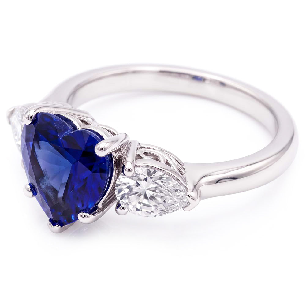 Natural Sapphire Ring 3ct - White Gold 14K