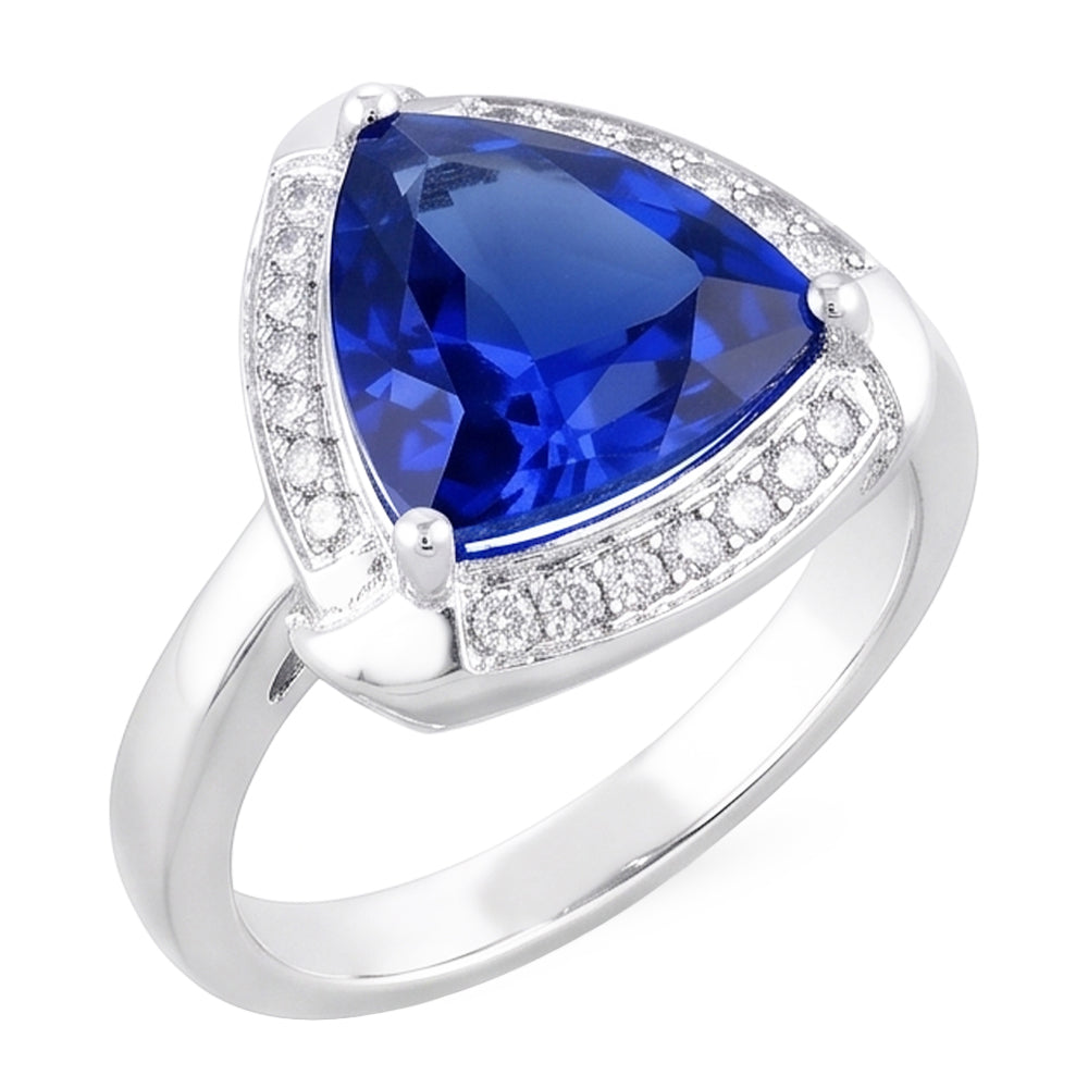 Natural Sapphire Ring 3ct - White Gold 14K