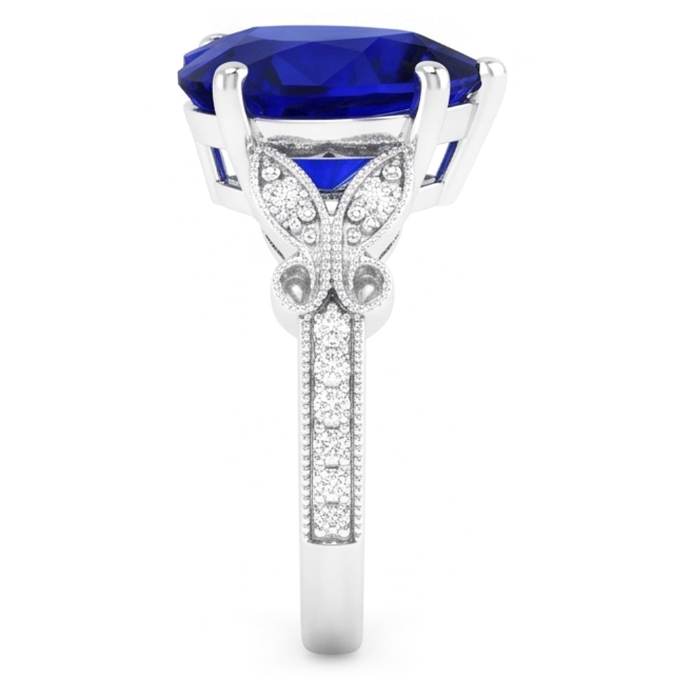 Natural Sapphire Ring 3ct - White Gold 14K