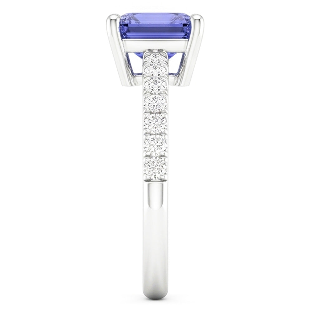 Natural Sapphire Ring 3ct - White Gold 14K
