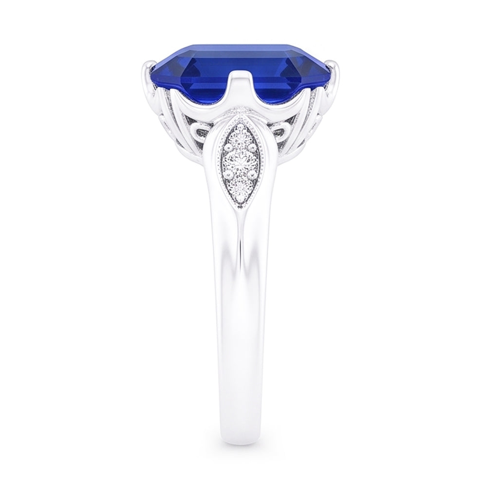 Natural Sapphire Ring 3ct - White Gold 14K