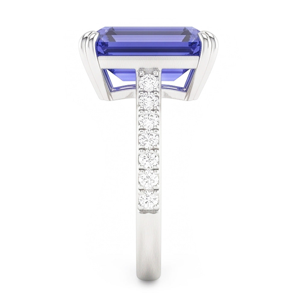 Natural Sapphire Ring 3ct - White Gold 14K