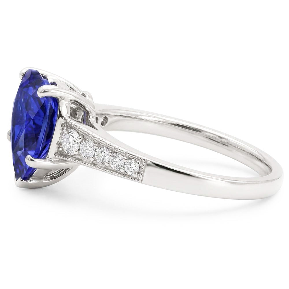 Natural Sapphire Ring 3ct - White Gold 14K