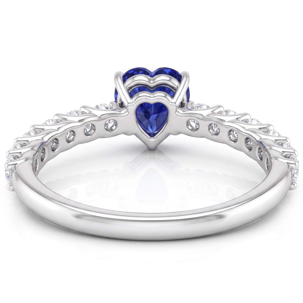 Natural Sapphire Ring 3ct - White Gold 14K