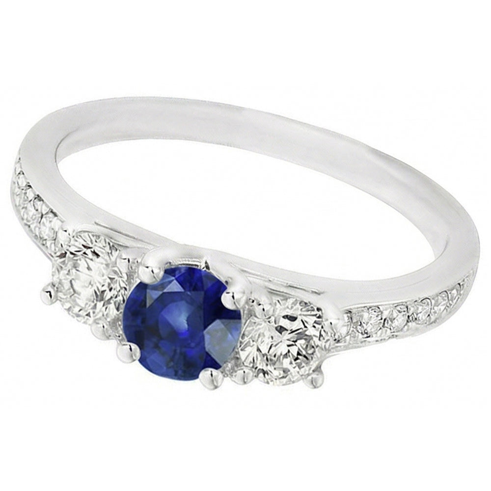 Natural Sapphire Ring 3ct - White Gold 14K