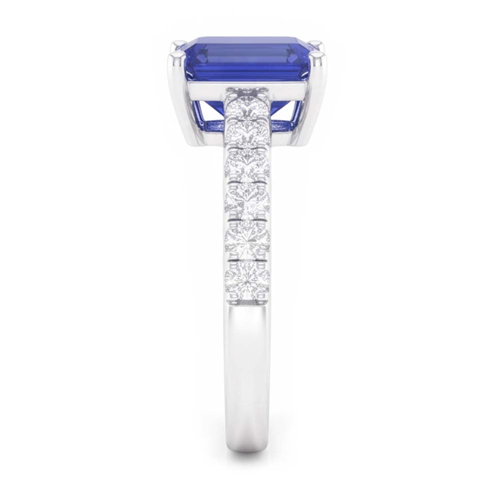 Natural Sapphire Ring 3ct - White Gold 14K