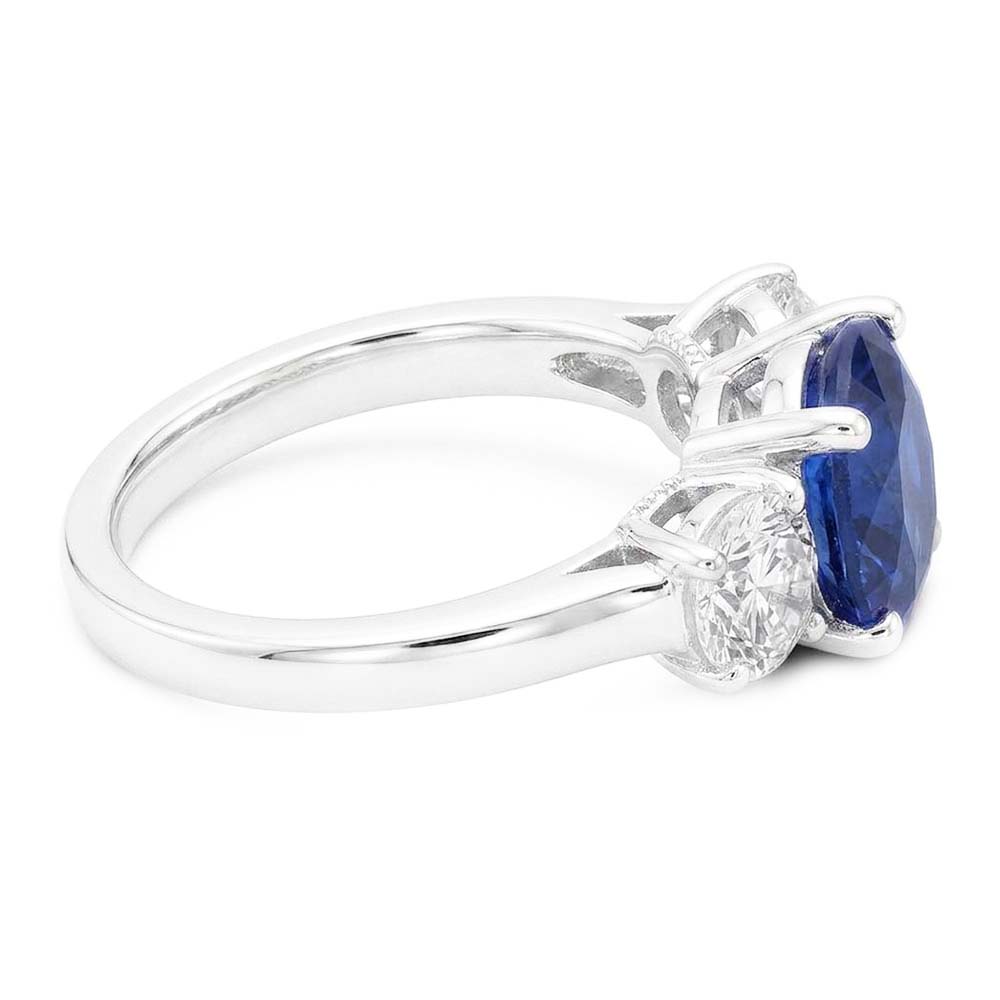 Natural Sapphire Ring 3ct - White Gold 14K