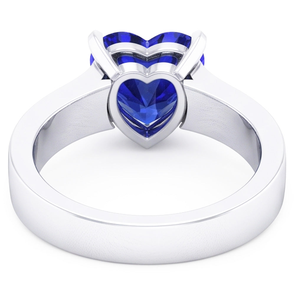Natural Sapphire Ring 3ct - White Gold 14K