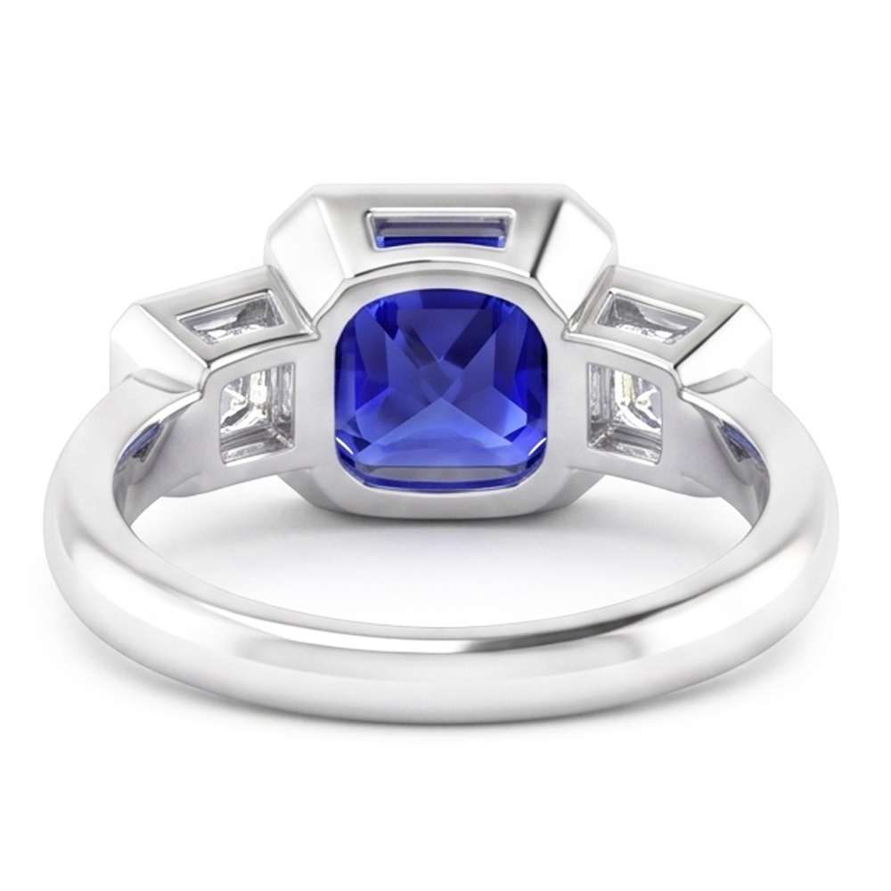 Natural Sapphire Ring 3ct - White Gold 14K
