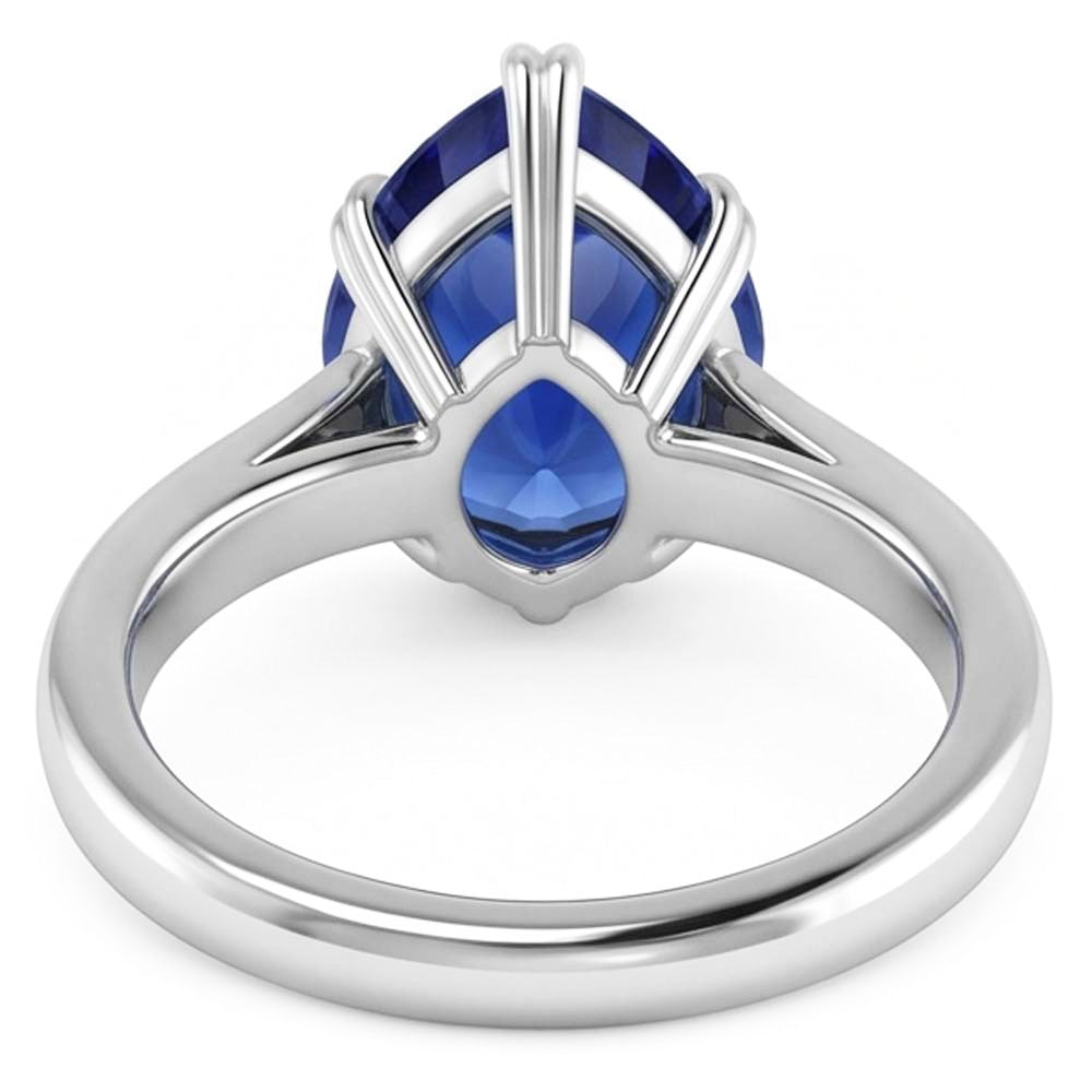 Natural Sapphire Ring 3ct - White Gold 14K