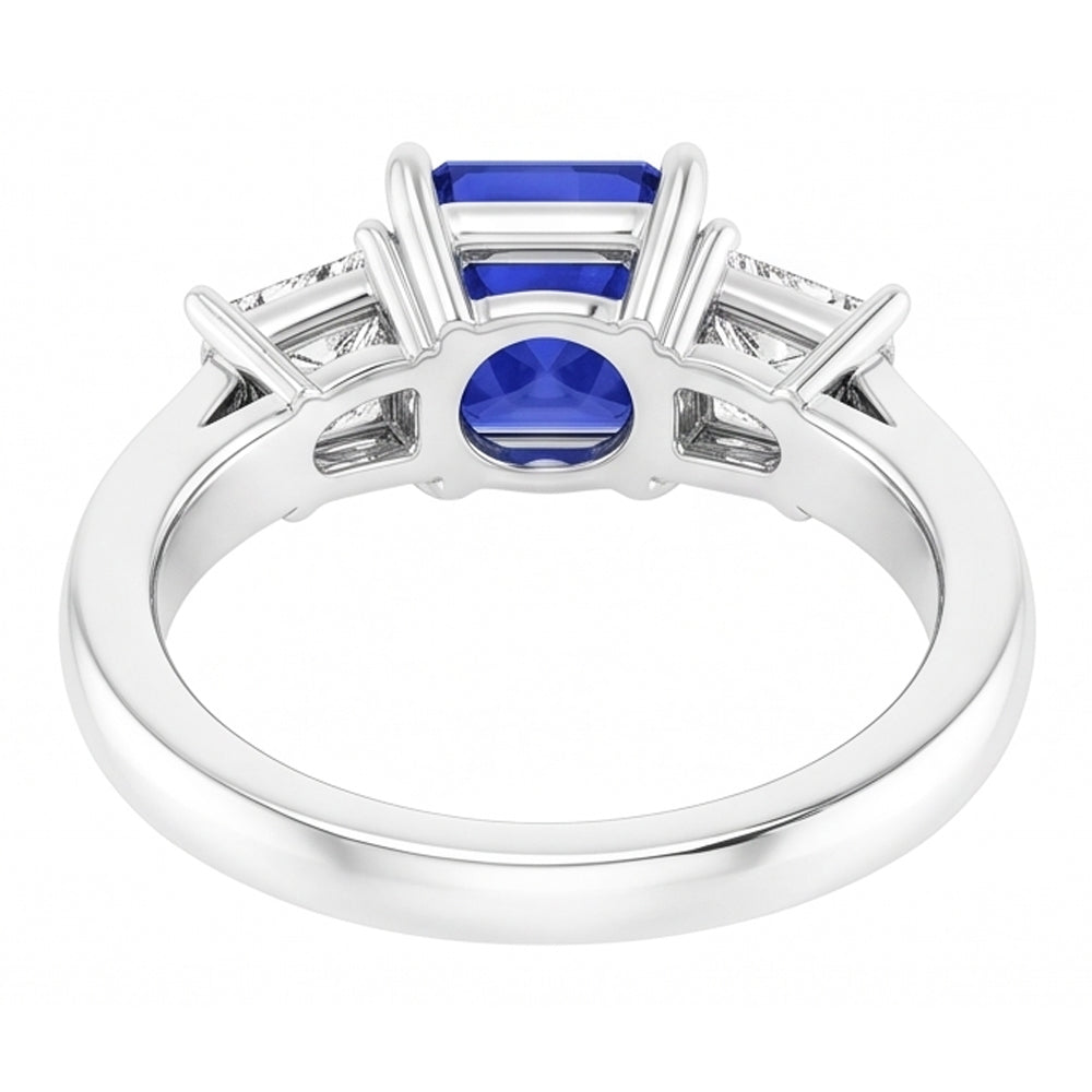 Natural Sapphire Ring 3ct - White Gold 14K