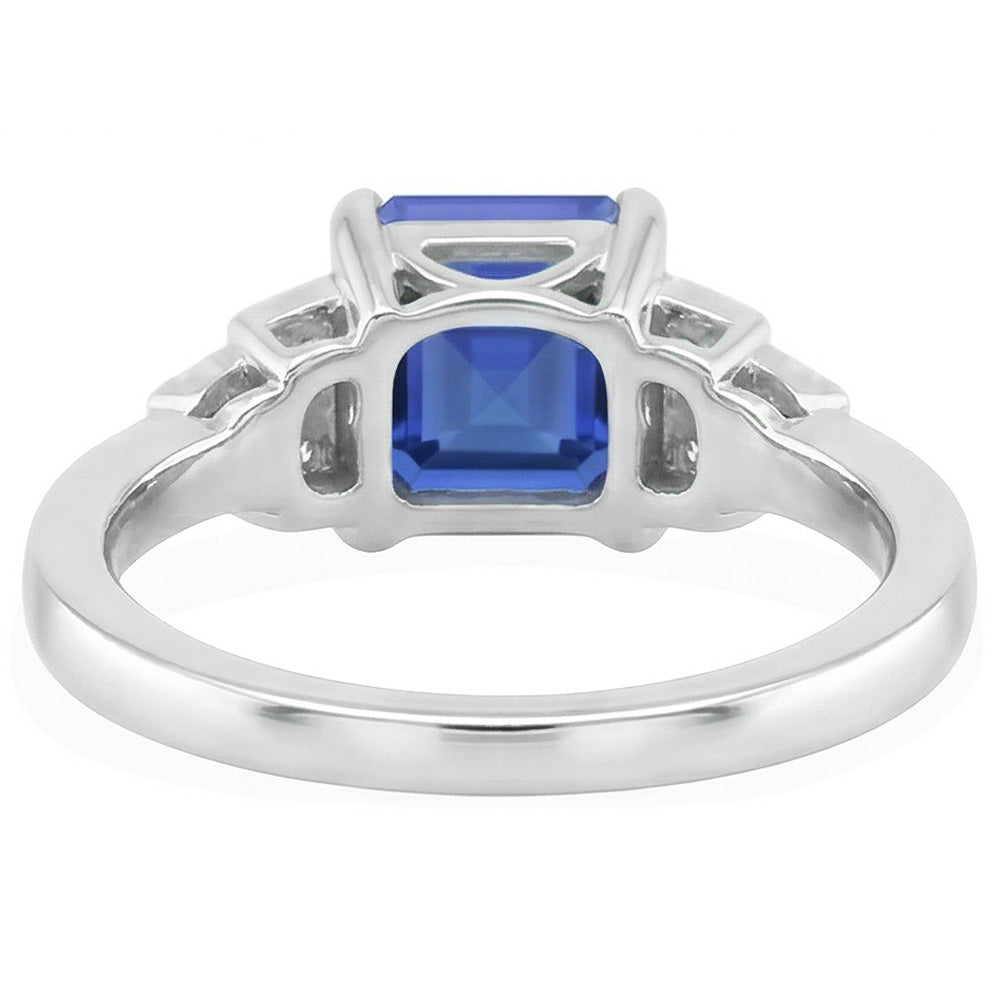 Natural Sapphire Ring 3ct - White Gold 14K