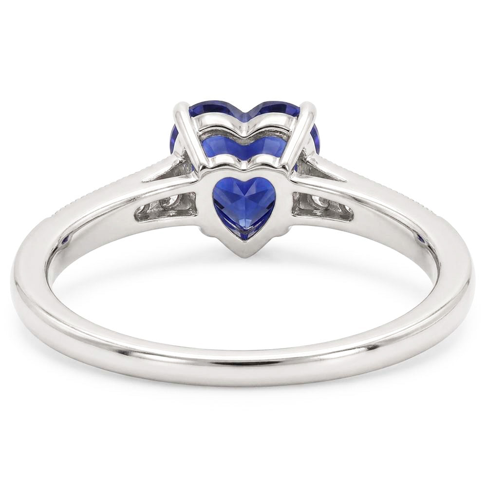 Natural Sapphire Ring 3ct - White Gold 14K