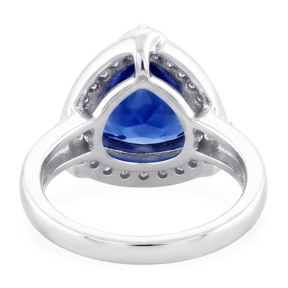 Natural Sapphire Ring 3ct - White Gold 14K