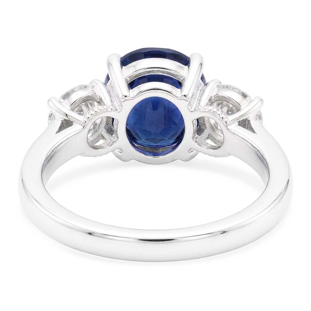 Natural Sapphire Ring 3ct - White Gold 14K