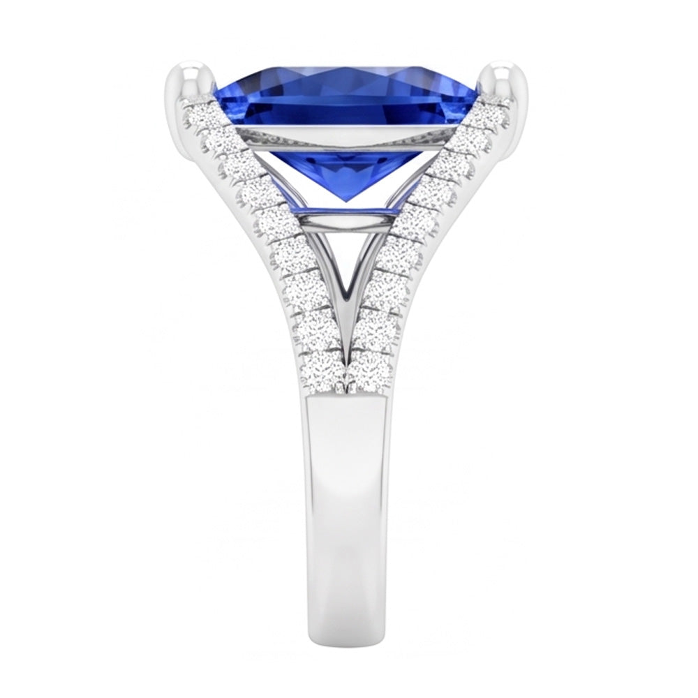 Natural Sapphire Ring 3ct - White Gold 14K