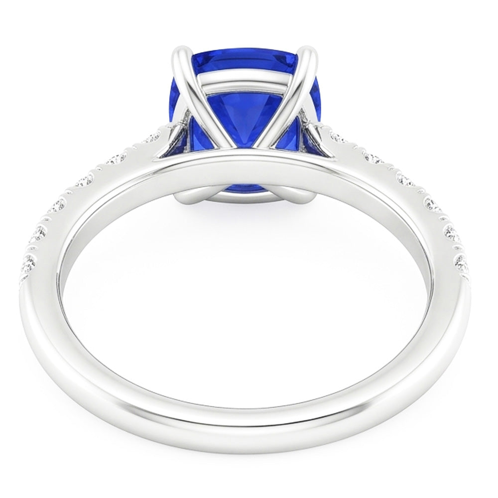 Natural Sapphire Ring 3ct - White Gold 14K