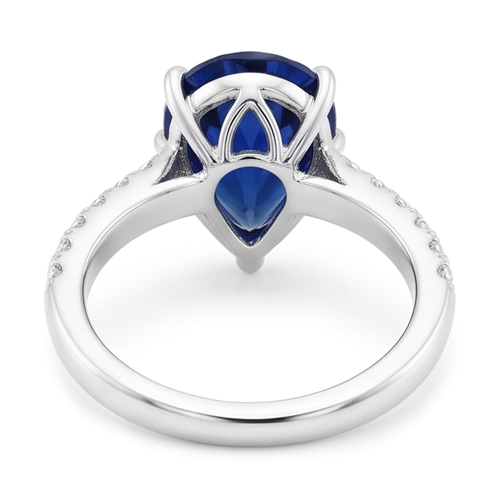 Natural Sapphire Ring 3ct - White Gold 14K