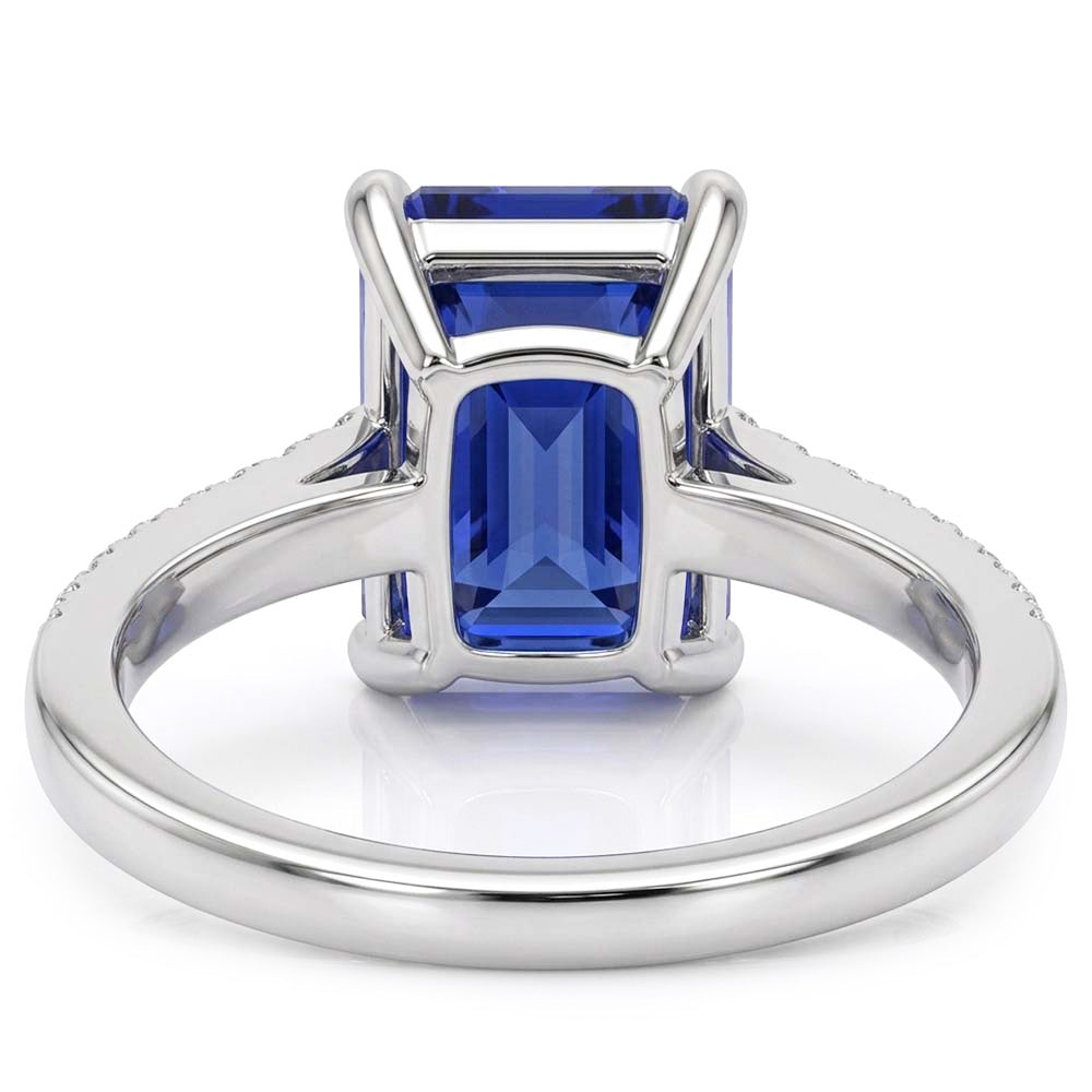 Natural Sapphire Ring 3ct - White Gold 14K