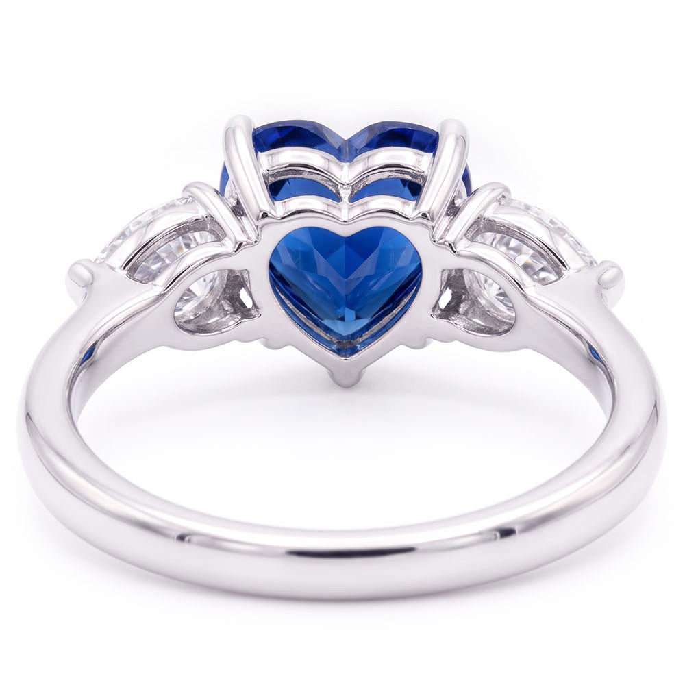 Natural Sapphire Ring 3ct - White Gold 14K