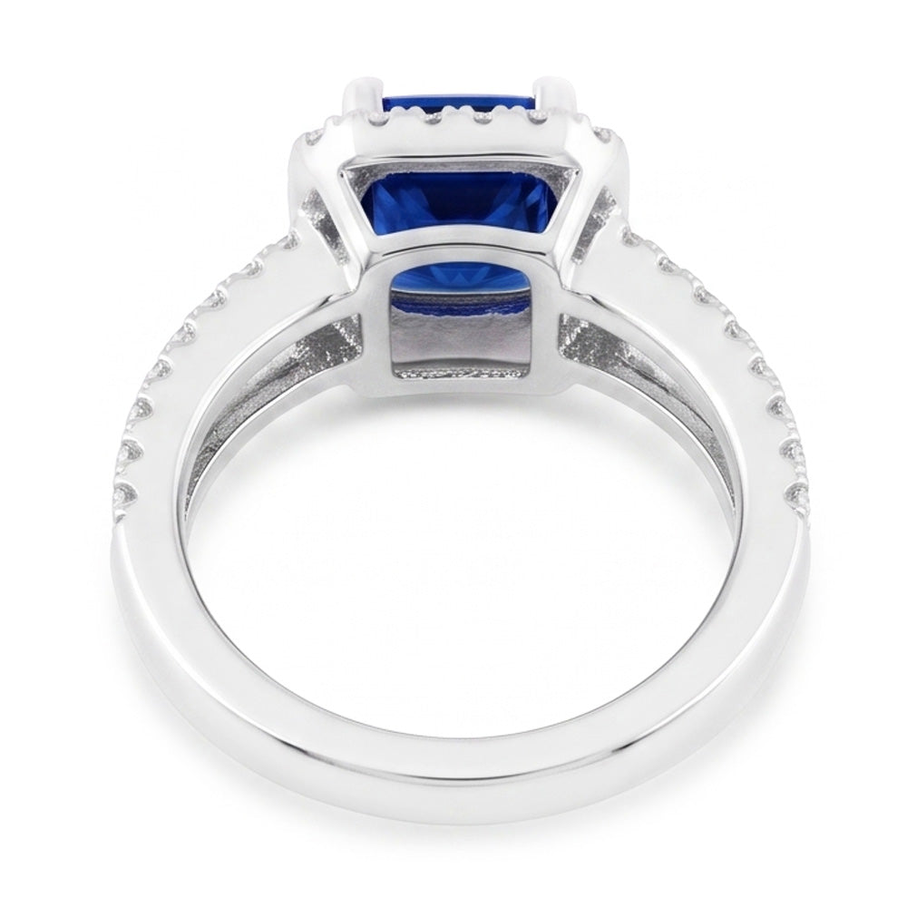 Natural Sapphire Ring 3ct - White Gold 14K
