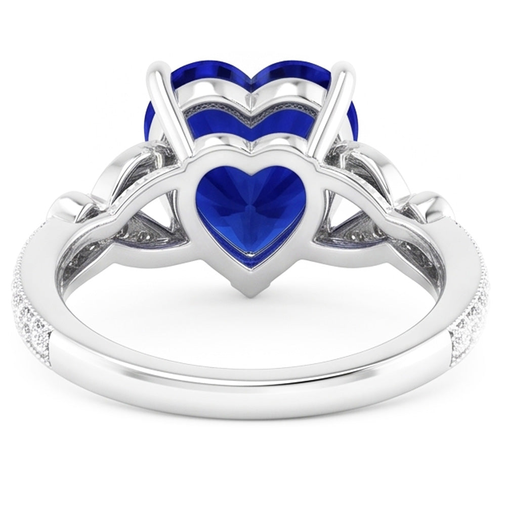 Natural Sapphire Ring 3ct - White Gold 14K