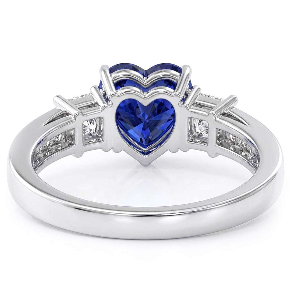 Natural Sapphire Ring 3ct - White Gold 14K