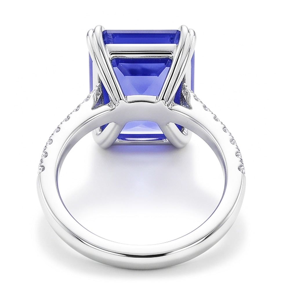 Natural Sapphire Ring 3ct - White Gold 14K
