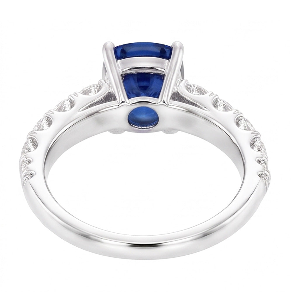 Natural Sapphire Ring 3ct - White Gold 14K