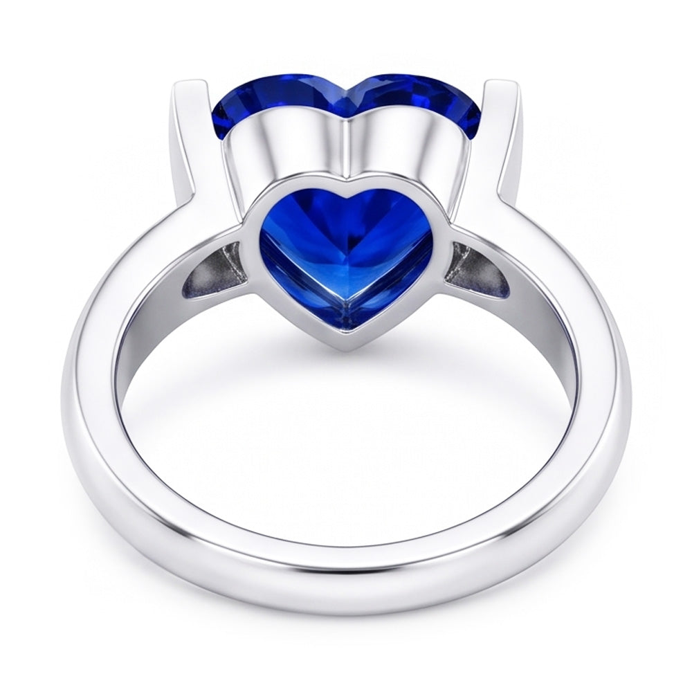 Natural Sapphire Ring 3ct - White Gold 14K