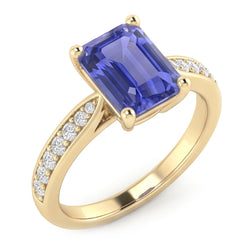 Natural Sapphire Ring 3ct - Yellow Gold 14K