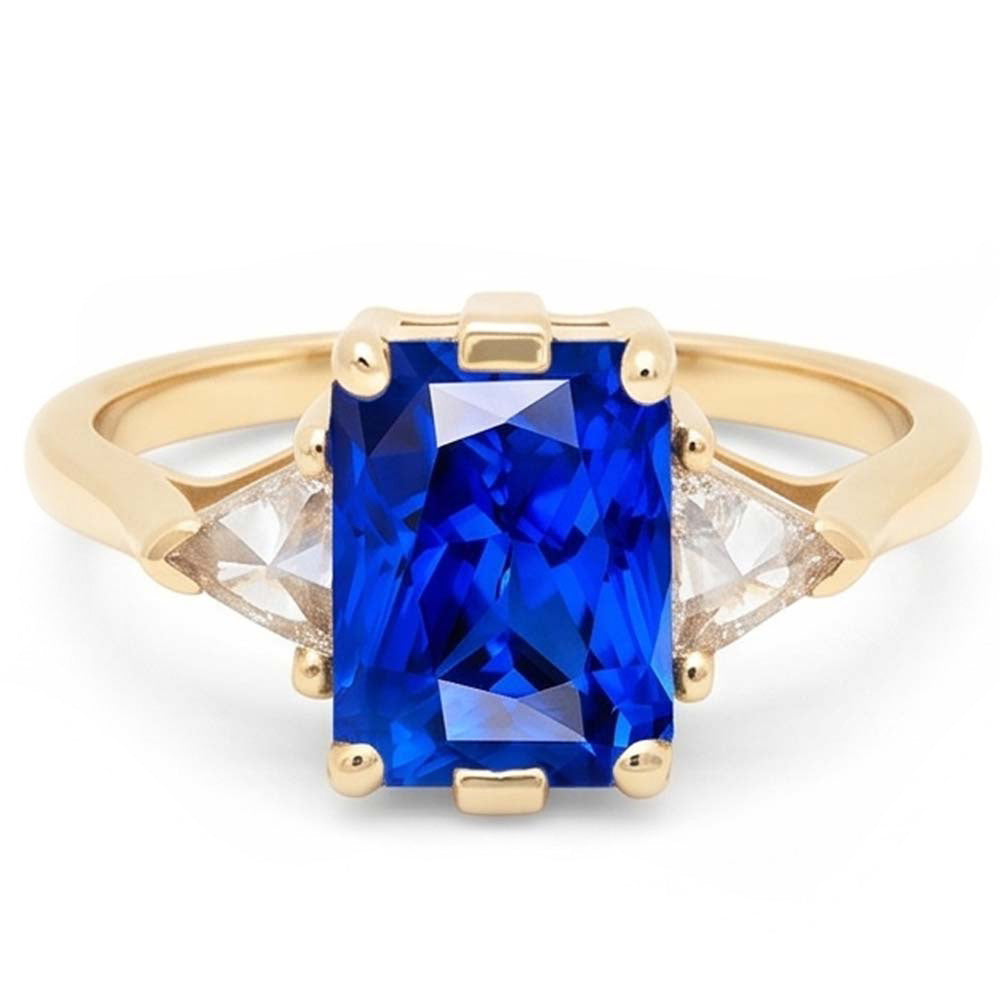 Natural Sapphire Ring 3ct - Yellow Gold 14K