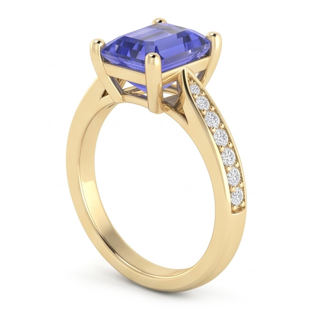 Natural Sapphire Ring 3ct - Yellow Gold 14K